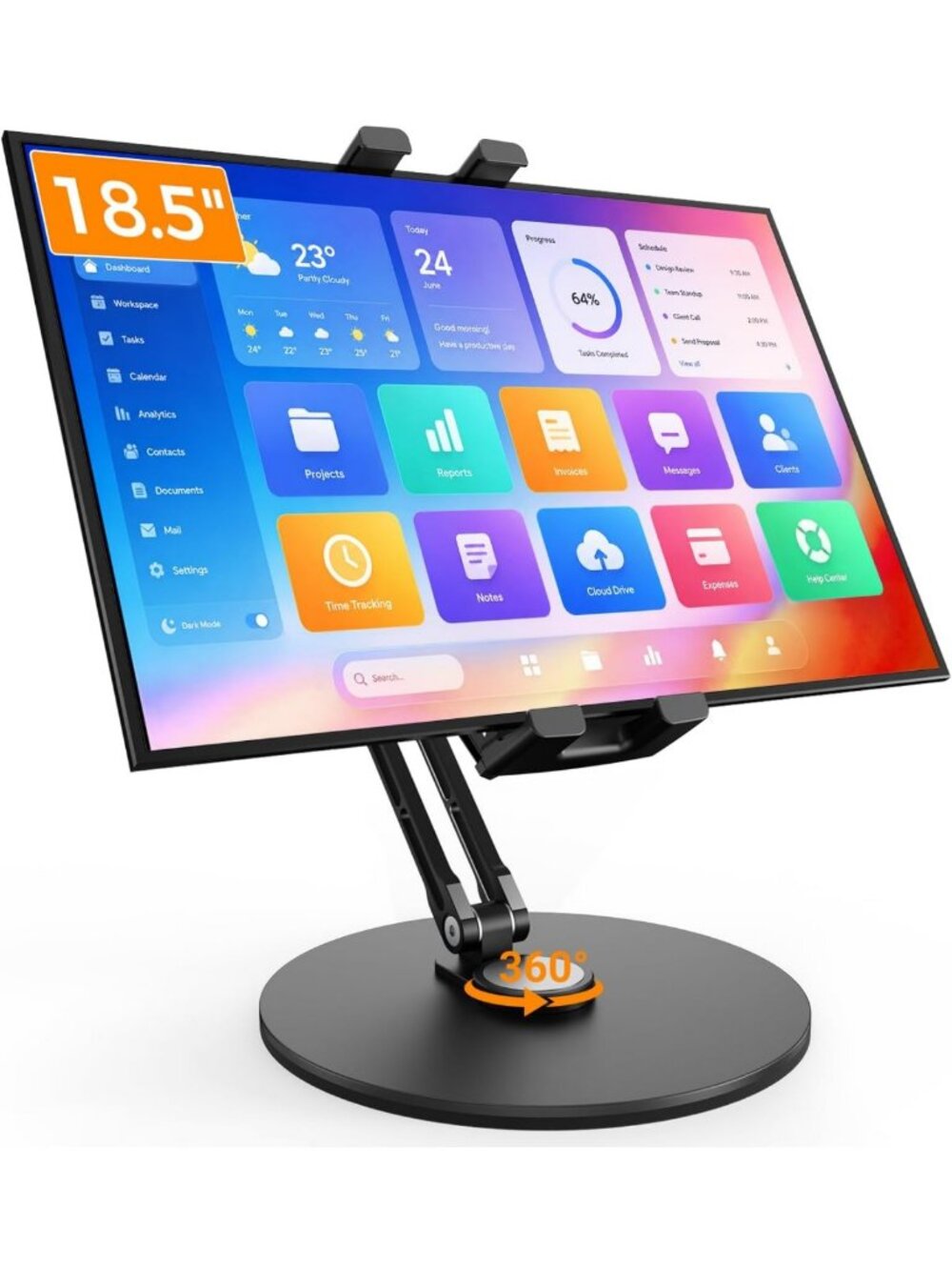 Adjustable Heavy-Duty Portable Monitor Stand for Desk & Tablet Holder